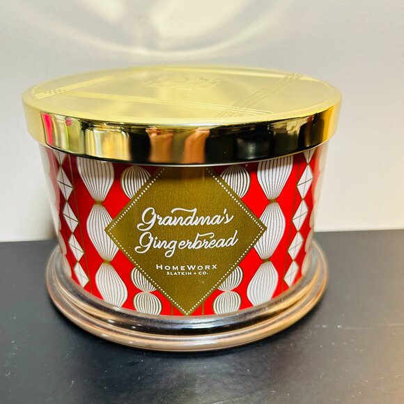 HomeWorx by Slatkin Grandma's Gingerbread 4-Wick 18oz Candle NEW - Picture 2 of 5